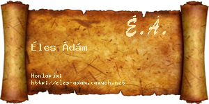 Éles Ádám névjegykártya